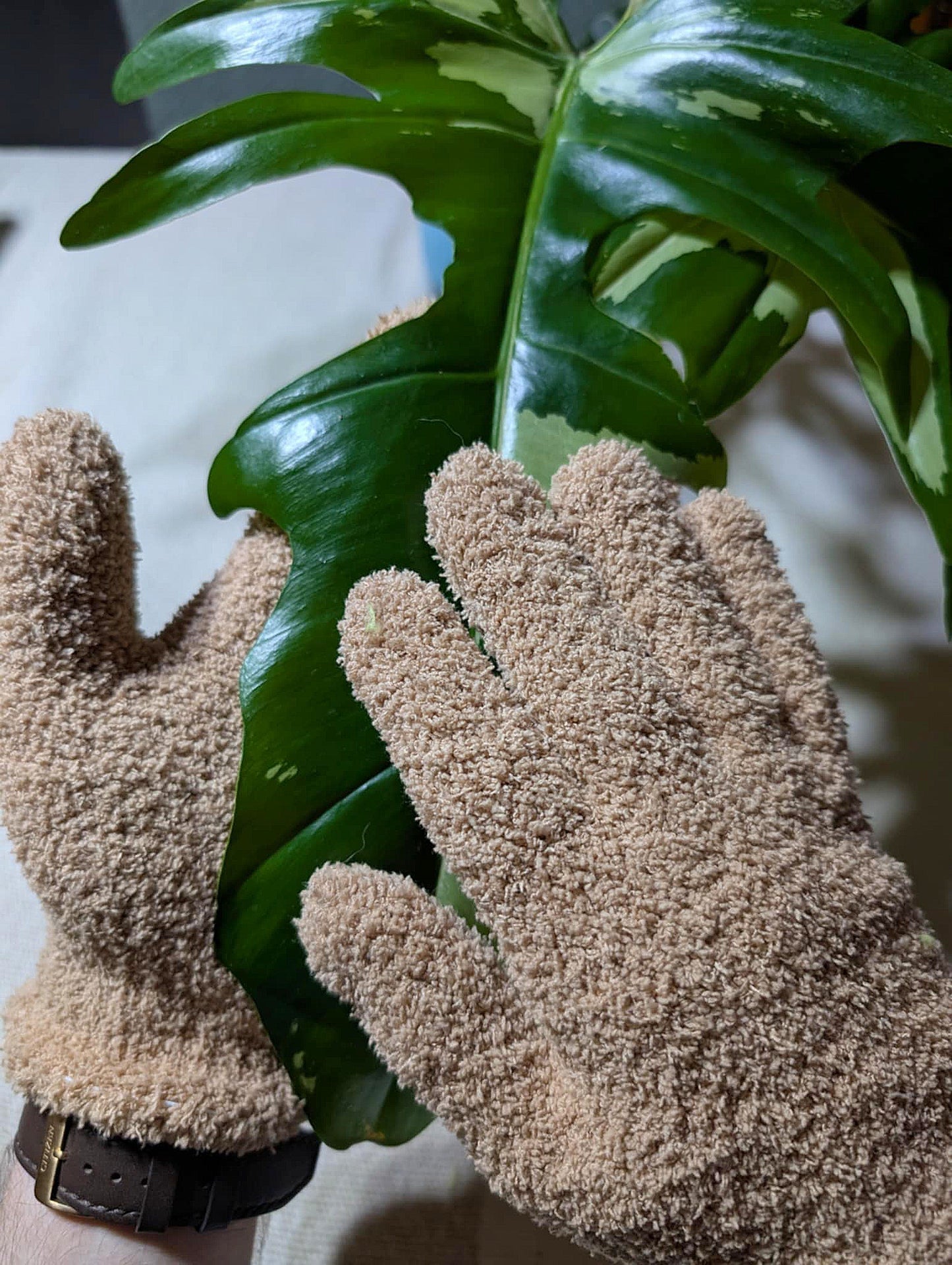 Gants de nettoyage en microfibres